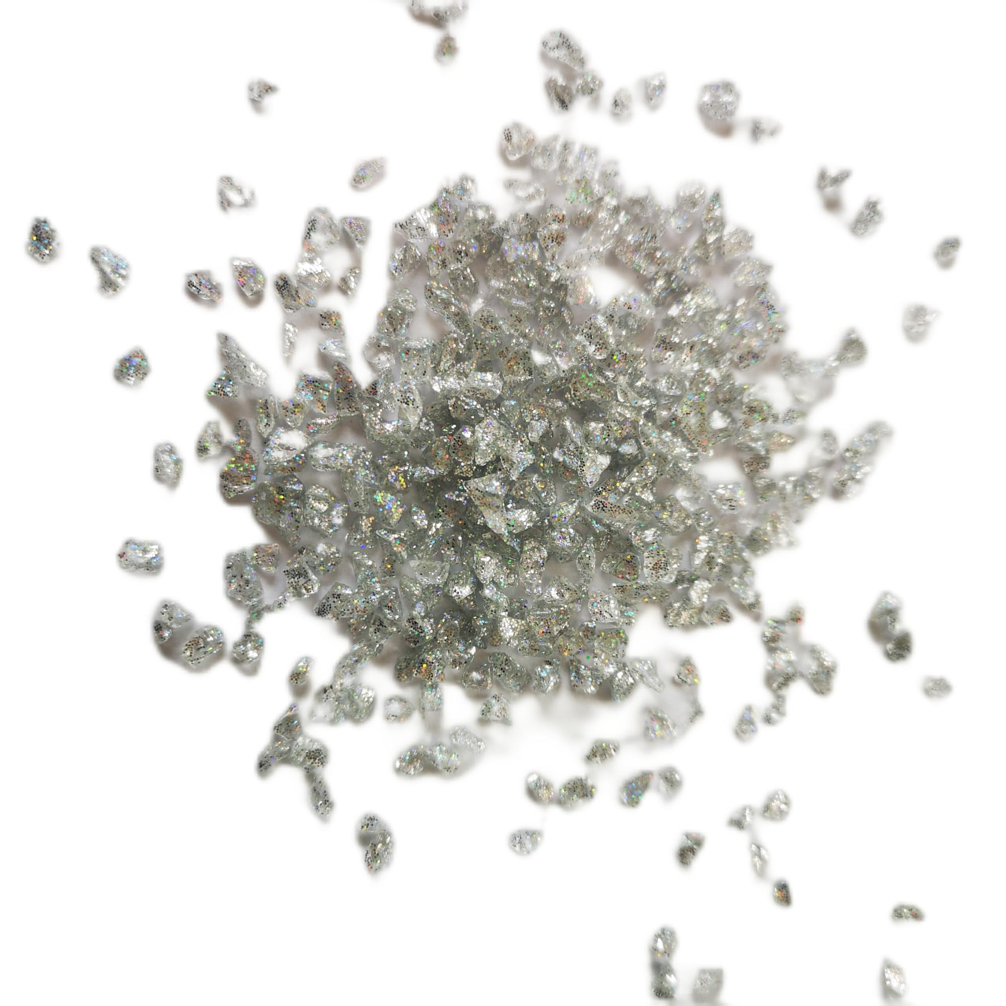 Crushed Glitter Glass Scrap in Engineered Stone Decoration