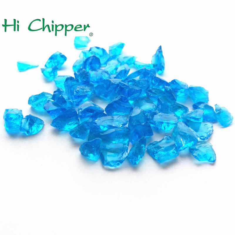 Decorative Colored Terrazzo Crushed Ocean Blue Broken Glass Chips