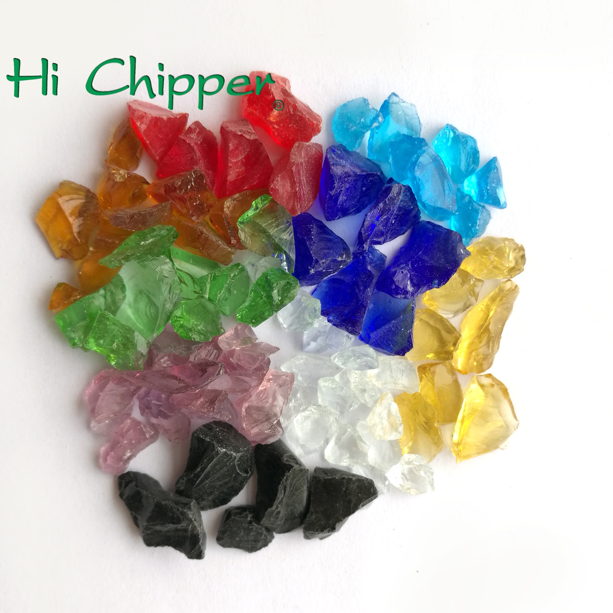 colored glass chipping