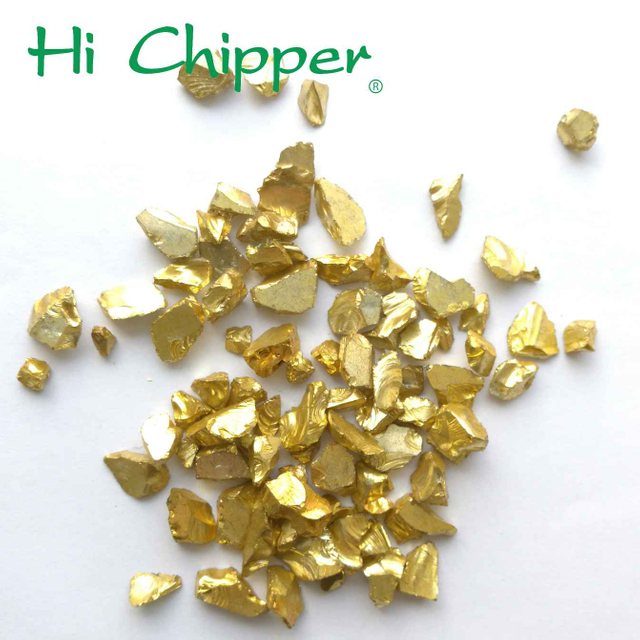 Crushed All Sided Gold Glass Mirror Chips for Terrazzo