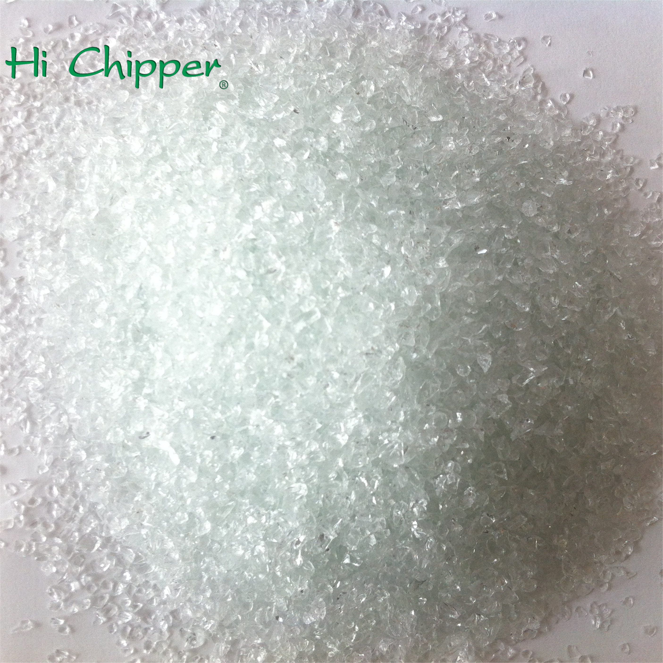 clear crushed glass chipping