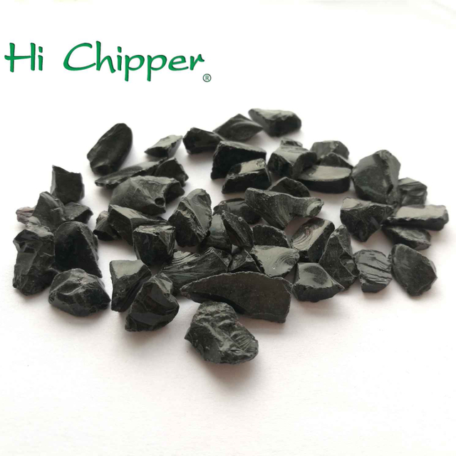 Broken Crushed Colored Glass Chips Black Chipping