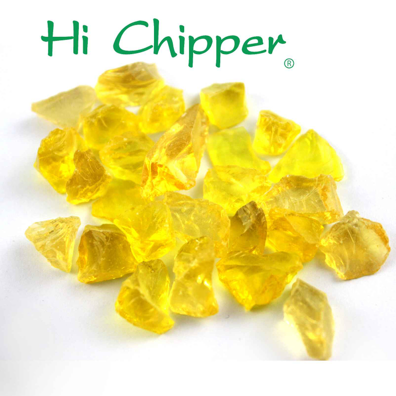 Decorative Crushed Colored Glass Yellow Broken Glass Aggregate
