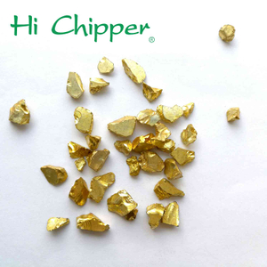 Coated Crushed Glass Chips Gold Terrazzo Glass Aggregates