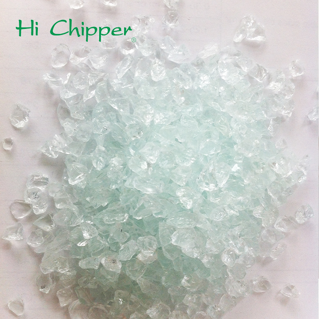 Crushed Transparent Glass Chips in Terrazzo Floor Decoration