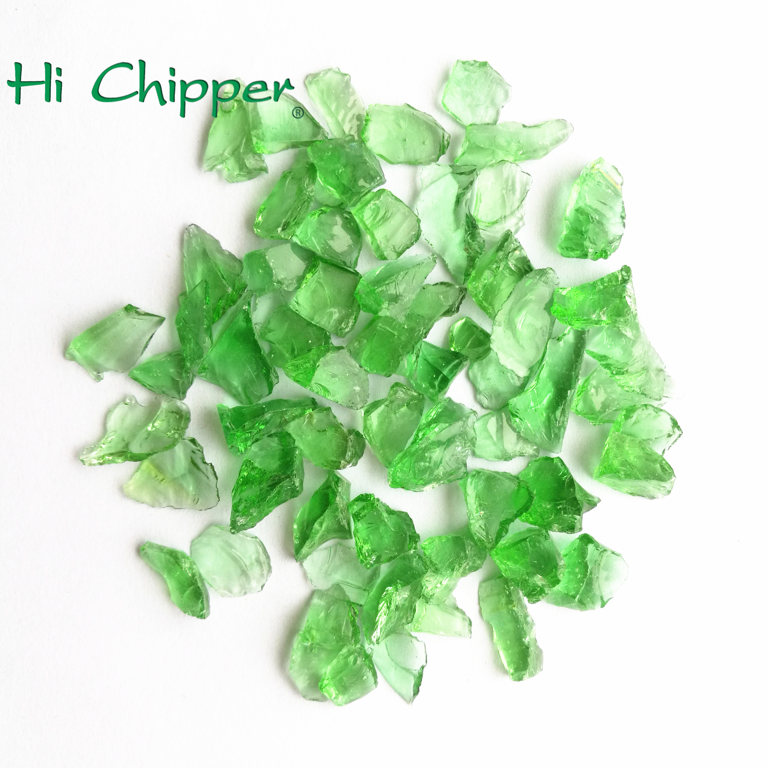 crushed green glass chipping