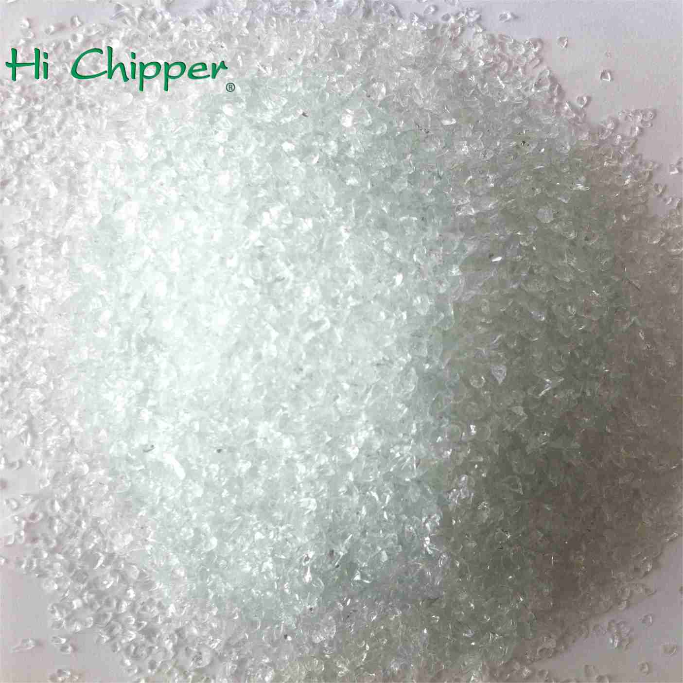 Crushed glass used in landscaping and terrazzo applications