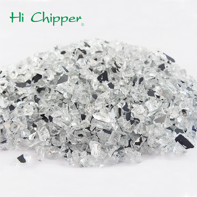 Crushed mirror glass aggregates used in a terrazzo surface